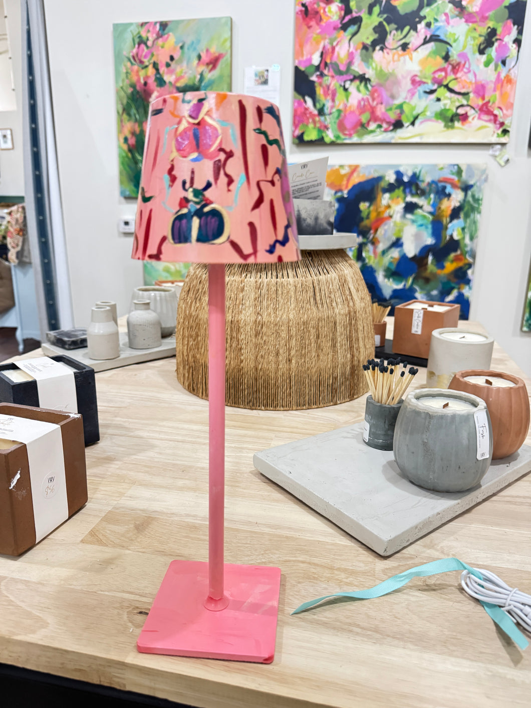 Colorful Rechargable Lamp Handpainted
