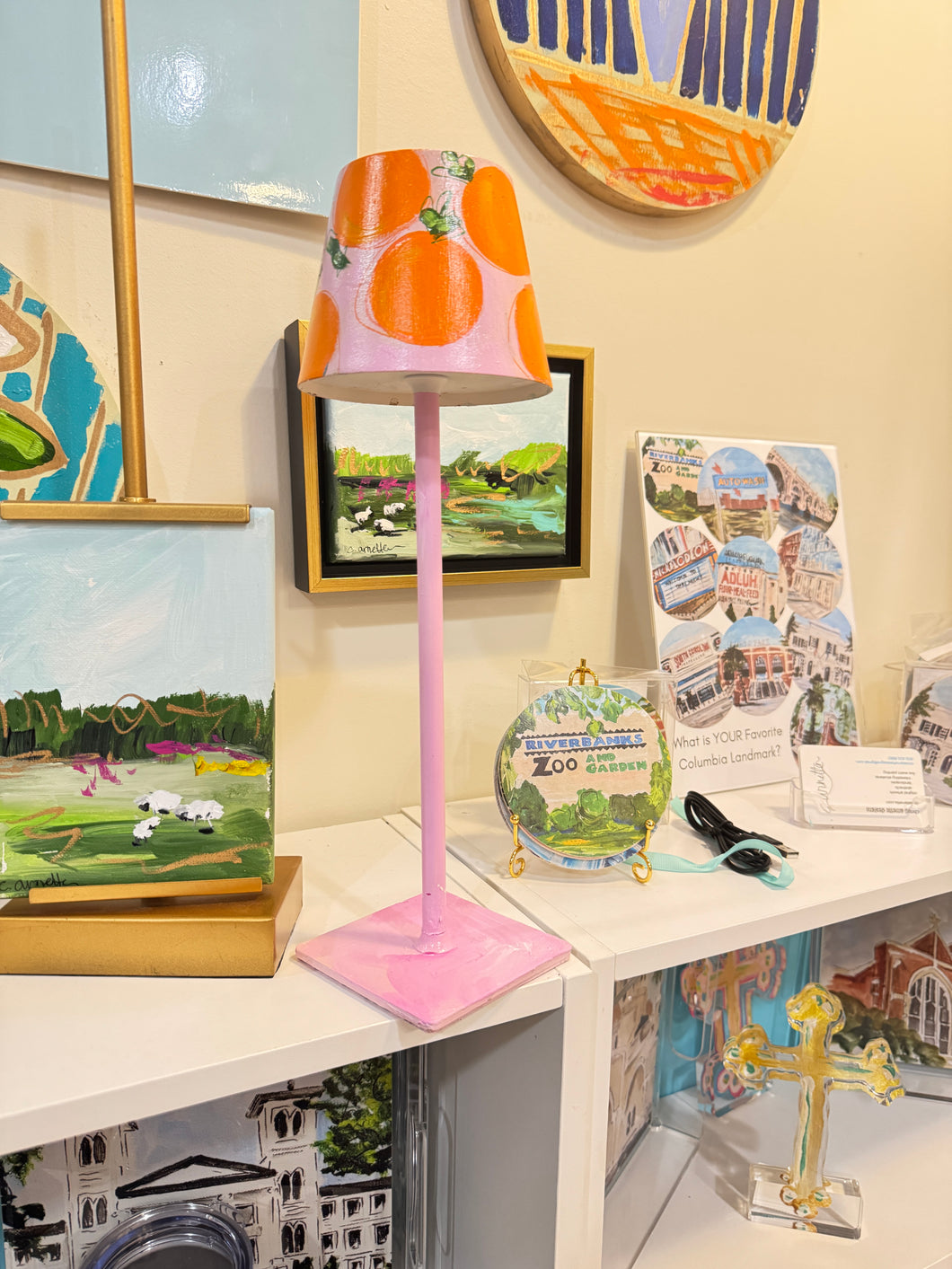 Colorful Rechargable Lamp Handpainted